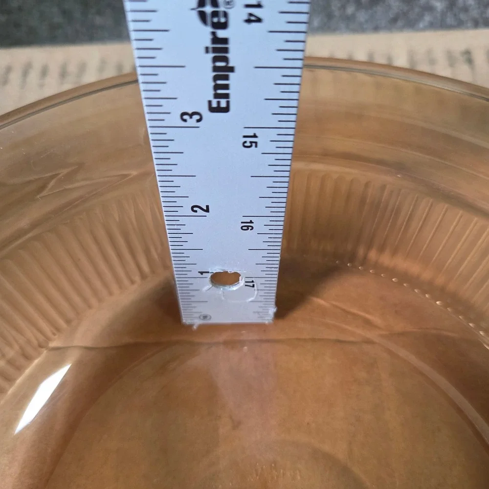 Vision Corning Amber Glass 1 Quart Round Casserole Dish with Lid V-31-B USA